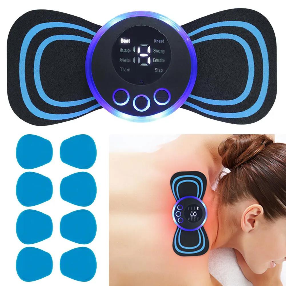 EMS Electric Neck Massager Lcd Display Cervical Massage Patch Low Frequency Pulse Muscle Stimulator Pain Relief Relaxation Tools
