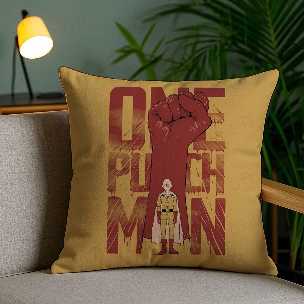 Забавная наволочка для подушки из аниме One-Punch Man, наволочка на подушку из шлифованного флиса с индивидуальной печатью, приятная на ощупь как детская кожа, экологически чистый сублимационный краситель, подушка
