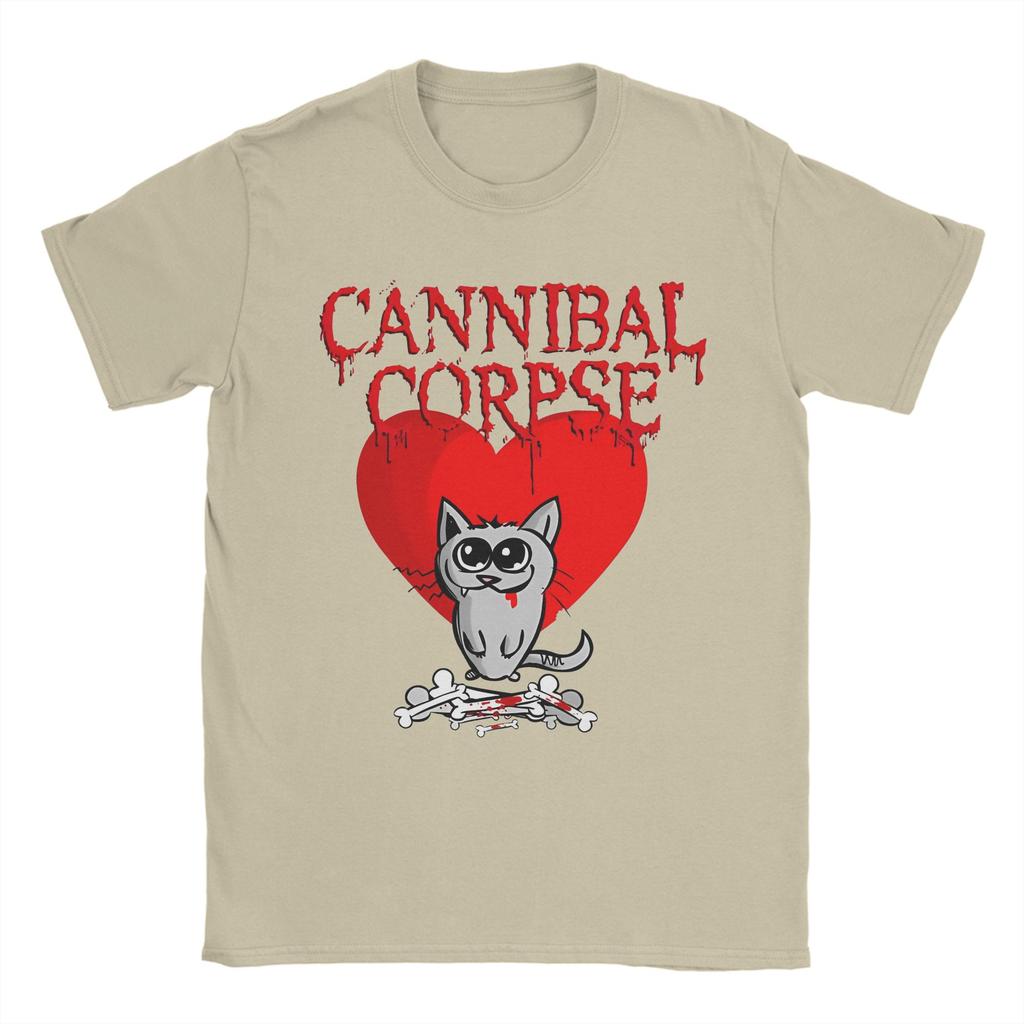 Винтажные мужские футболки Cannibal Corpse Heart Cat с круглым вырезом, хлопковые футболки с коротким рукавом, графические топы