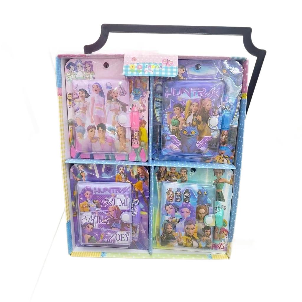 2026 new In Stock Hot KPOP Demon Hunters Notebook with Pen Set, Cartoon Student Stationery Journal Notebook for Fans Gift