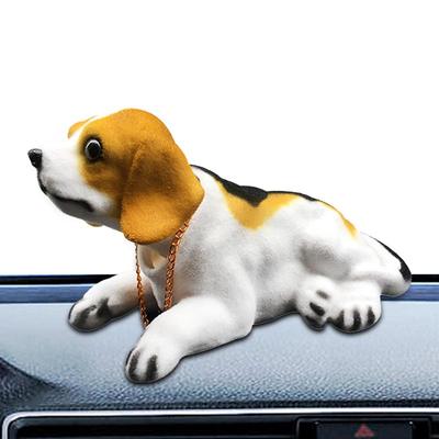 Украшения на приборную панель собаки Кивающая головой фигурка щенка Скульптура Украшение для рабочего стола Креативное милое украшение на приборную панель автомобиля