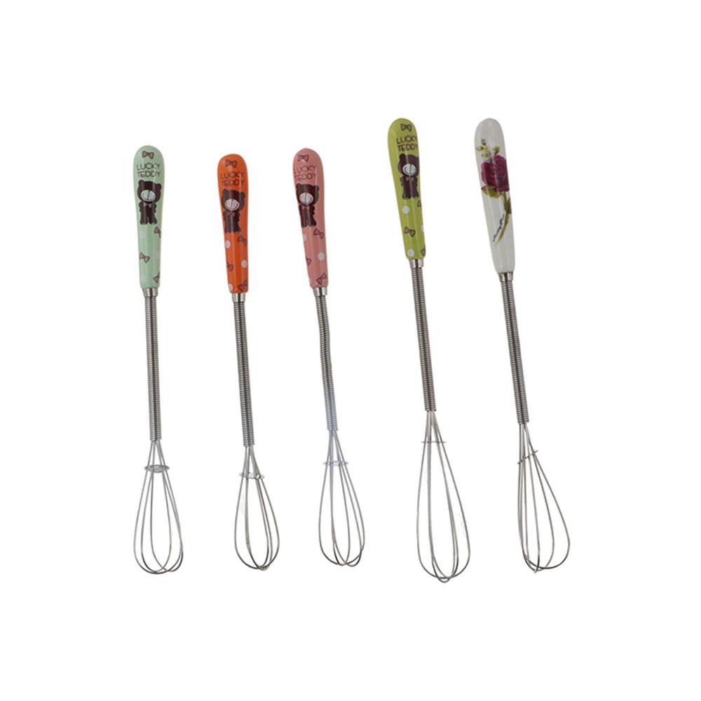 Cartoon Ceramic Handle Baking Tools Kitchen Accessories Egg Beater Stirring Whisk Egg Mixer Blender