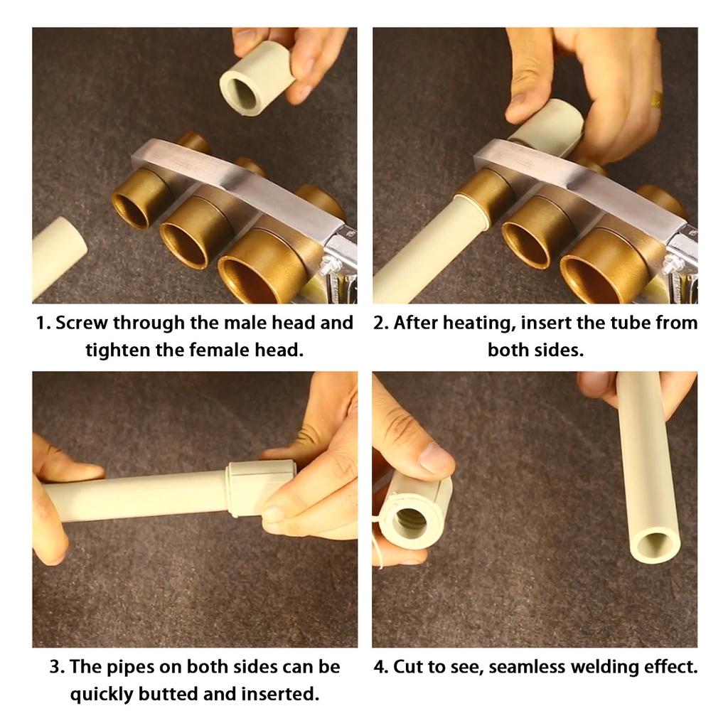 Машина для сварки труб Нагревательный инструмент 1500 Вт сварочный аппарат Комплект Для PPR PB PE Пластиковой трубы Сварка PPR Аппарат для горячей плавки Контроль температуры