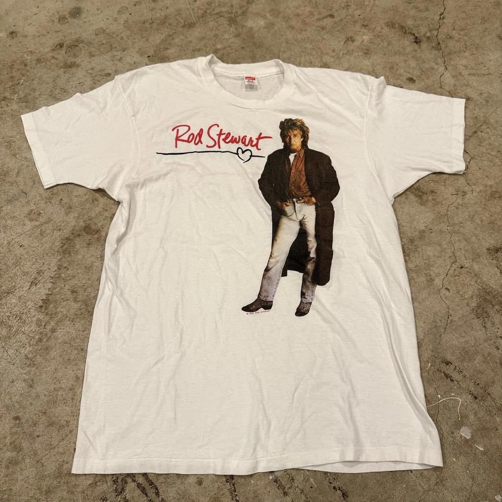 Vintage 90s Rod Stewart Vagabond Heart Tour T T-Shirt Vtg Original Hanes 91 92 USA