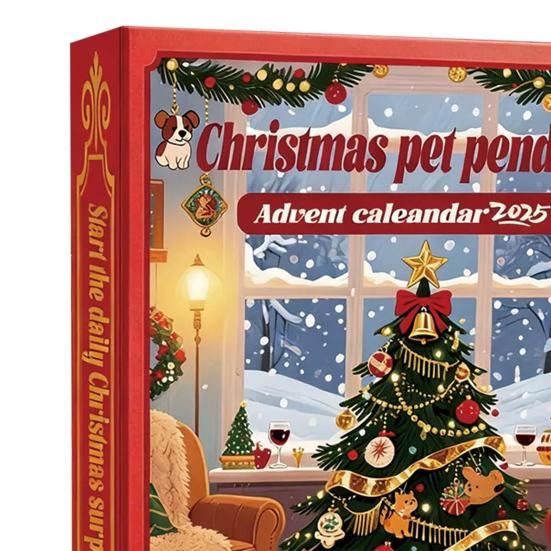 Christmas Pet Pendant Advent Calendar 2025 24 Days Acrylic Animal Ornaments with Collar Rings Fun Countdown Gift for Pet Lovers & Tree Decor