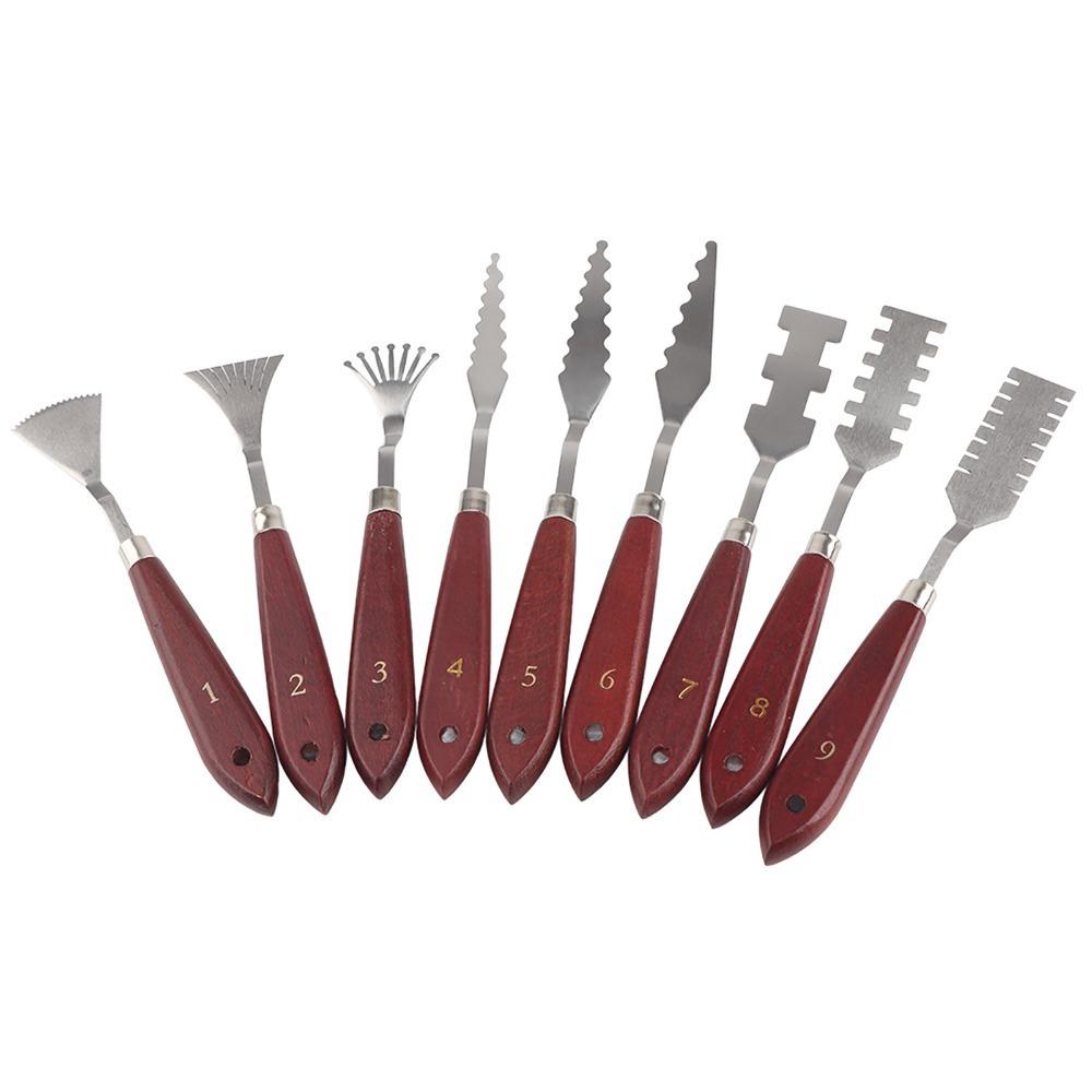 9PCS diversified irregular tips 9pcs irregular painting knife set comfortable handheld grips special shape palette knife