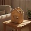 House-Shaped Basket Decorative Wicker Basket with Handle Rustic Stylish for Children, Tabletop, Bookshelf