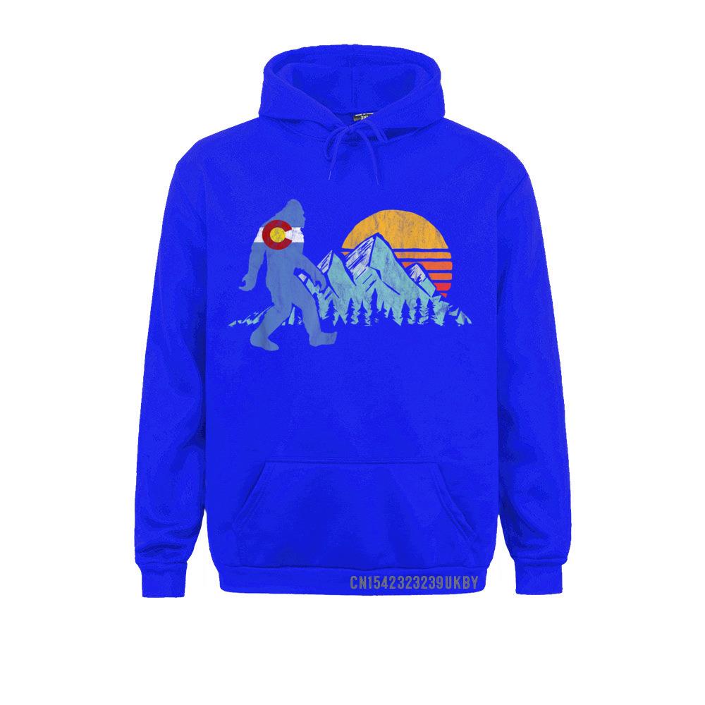 Женские толстовки в стиле ретро, снежный человек, Sun Mountain, государственный флаг Колорадо, толстовка с графическим рисунком, толстовки для отдыха, одежда с длинным рукавом