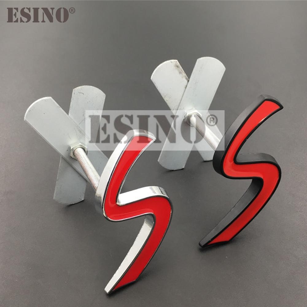 New Car Styling 3D Metal Chrome Zinc Alloy S Emblem Car Front Grill Badge Auto Accessory