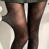 Модные полупрозрачные колготки, тонкие, эластичные, утягивающие, сексуальные колготки, классические ромбовидные женские чулки, чулочно-носочные изделия