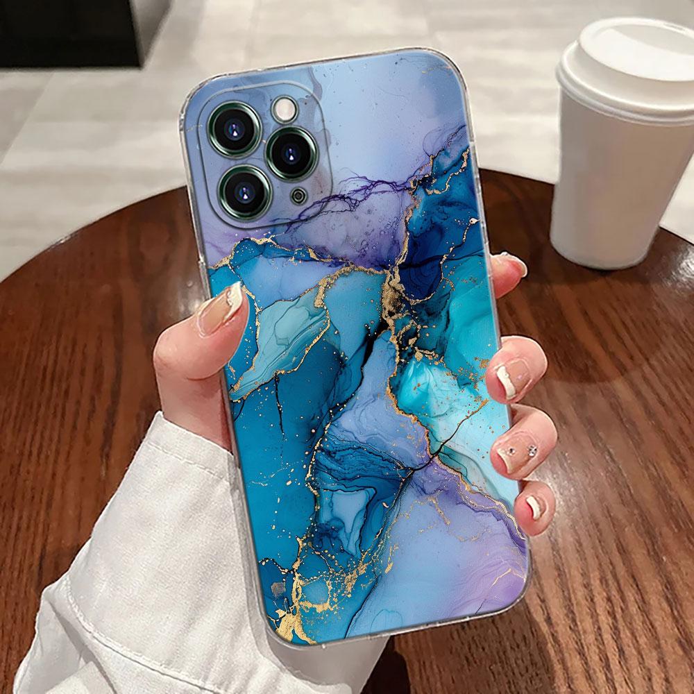 Акварельный абстрактный мраморный чехол для Apple iPhone 17 16 15 14 13 12 11 Pro Max 16 Plus 16E 17Air 17Pro Чехол для телефона Funda