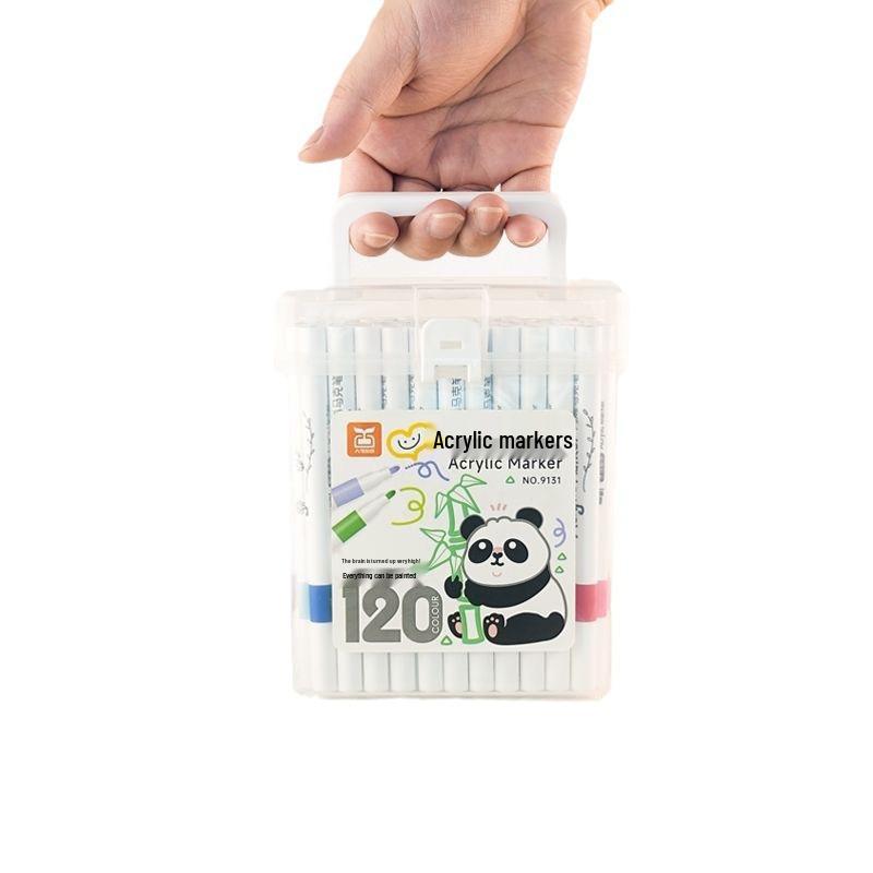 Acrylic Marker Set: 120 Colors, Opaque, Washable for Students and Kids' Art Projects