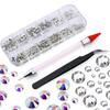 Multi-Size Flat-back AB Crystal Nail Rhinestones DIY Nail Art Decorations Crystal Diamond Gem Nail Beauty Tools Set XYZ