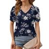 Женские летние топы с коротким рукавом и V-образным вырезом, свободные повседневные футболки
