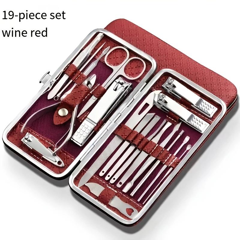 Домашний набор кусачек для ногтей из 10/25 штук большого размера, диагональные щипцы для удаления омертвевшей кожи, маленькие ножницы для бровей, кожаный чехол