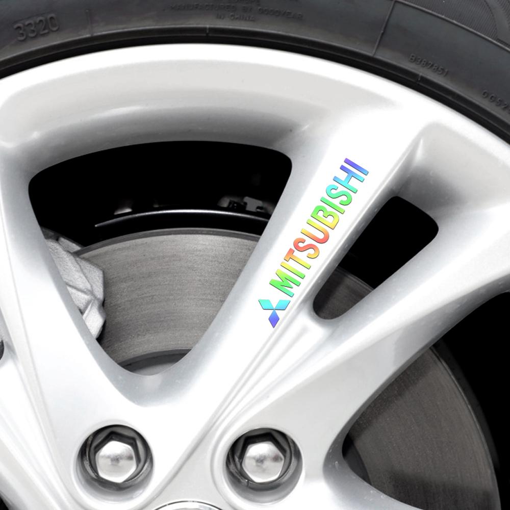 4pcs PVC Styling Car Wheel Rims Body Decoration Stickers Auto Door Handle Reflective Decals for Mitsubishi Lancer Xpander Pajero