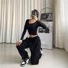 Gray Sweatpants Women Baggy Harem Pants Wide Leg Sweat Pants Oversized Harajuku Joggers Woman High Waisted Black Trousers