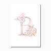 Baby Girl Pink Flowers Canvas Poster Nursery Wall Art Print Modern Letters Painting Wall Pictures Nordic Kid Bedroom Decoration