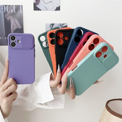 Защитный чехол для объектива камеры Slide для iPhone 16 15 14 Plus 13 12 11 Pro X XS XR Max 8 7, противоударный бампер, мягкий силиконовый чехол