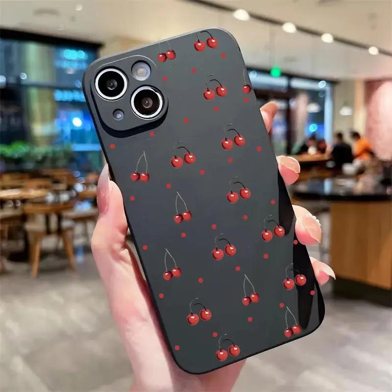 Милый силиконовый чехол Cherry Bow для iPhone 15 16 Pro 14 Plus 13 Pro Max 12 11 X XS XR 7 8 Plus SE 2020 противоударный мягкий чехол