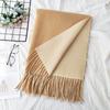 Thickened Solid Color Double Sided Imitation Cashmere Scarf Autumn and Winter Atmosphere Women's High End Versatile Men's Scarf Warm Shawl