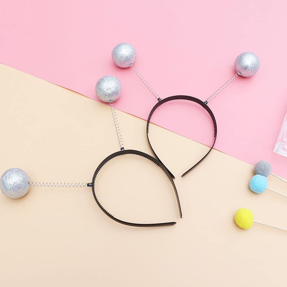 LALAFINA Antenna Headband Alien Hairband Headband with Pompoms Space Alien Butterfly Bubble Bee Pattern Headband Cosplay Headband Insect Animal