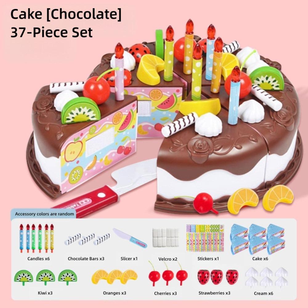 37/38PCS Multicolor Birthday Cake Cutting Toys Playing Role Game Kitchen Toy Gift