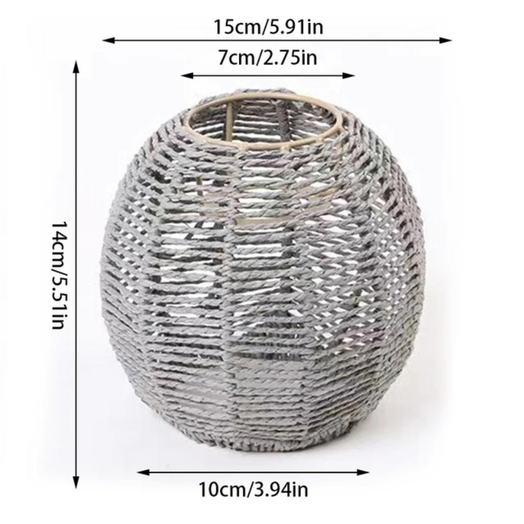 New Exquisite Handwoven Paper Rattan Pendant Lamp Shade - Beautifully Crafted Handmade Wicker Lampshade for Chandelier, Pendant