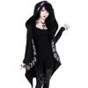 2023 Autumn Gothic Punk Black Long Sleeve Women Hoodies Sweatshirts Moon Print Women Loose Coat Hooded Sweatshirt