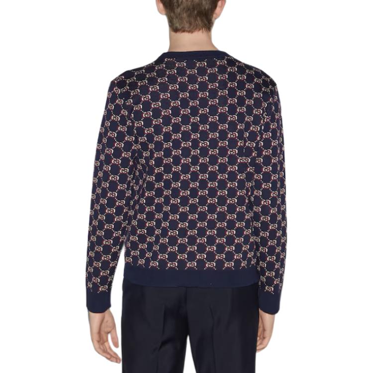 GUCCI Sweaters Men's Blue Crew Neck Moderate Other 794503-XKEAP-4116