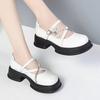 Туфли Мэри Джейн на толстой подошве, женские мокасины в стиле колледжа, туфли с жемчужной цепочкой и сотней, одинарные туфли