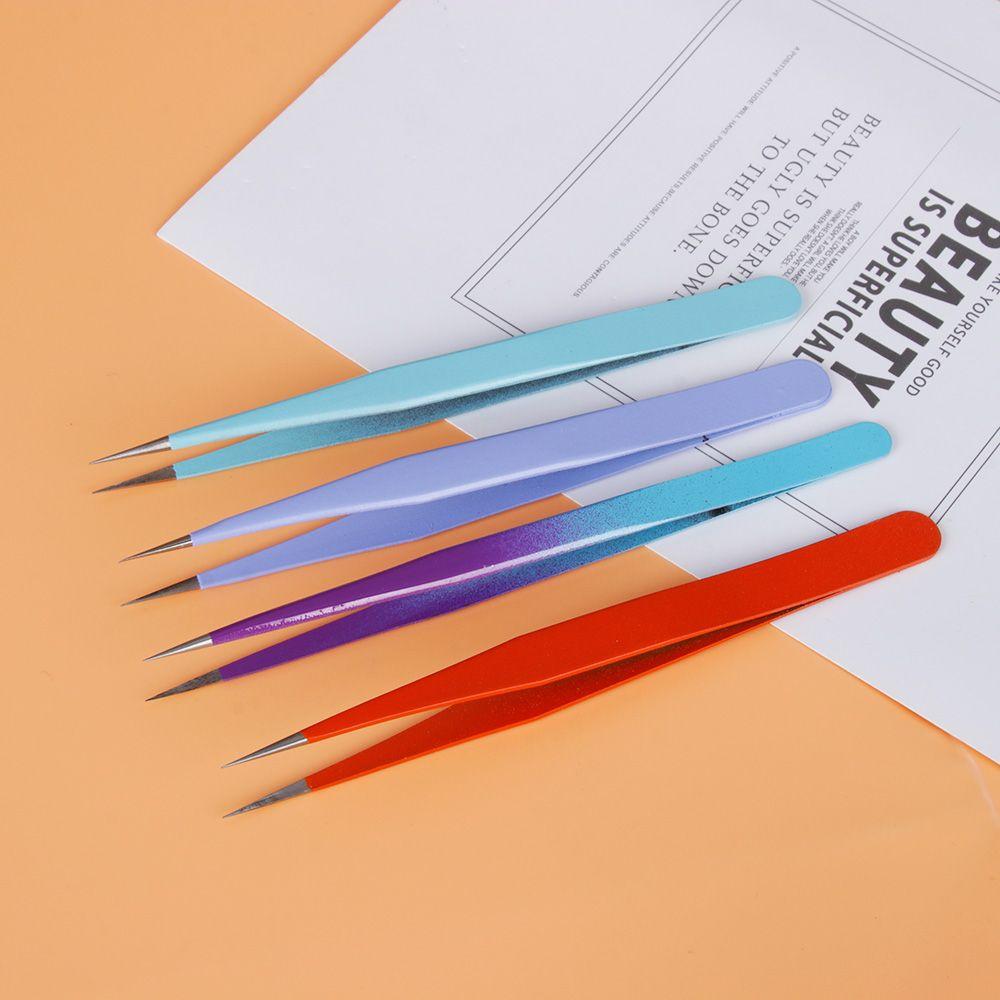 Steel Lash Extension Tools Clip Applicator False Eyelashes Tweezer Nail Art Rhinestones Picker