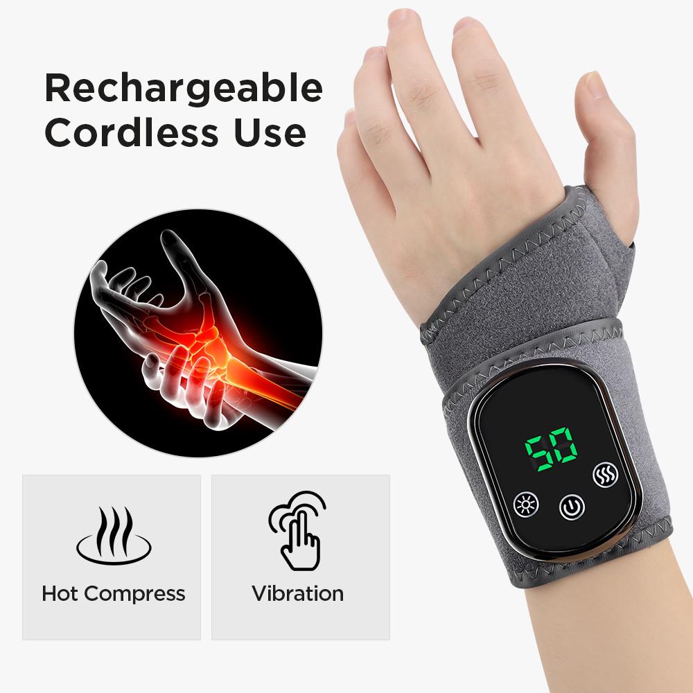 Wireless Hot Therapy Hand Foot Ankle Joint  Protection Wrist Band Pad Brace Portable Electric Heating Vibration Hand Massager