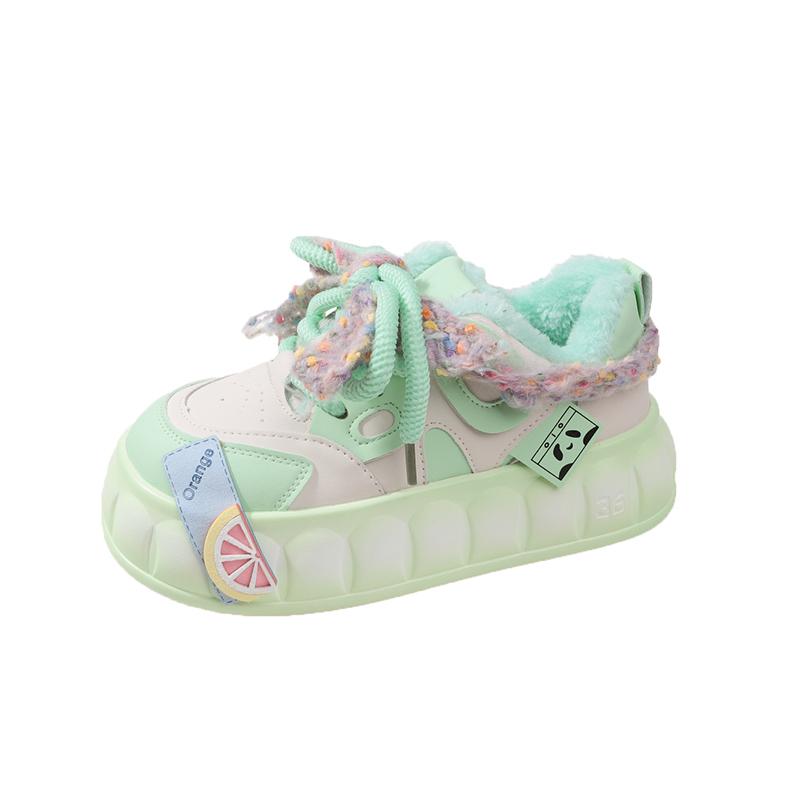 Модные толстые кроссовки в стиле бисквитного торта, новые трендовые цветные кроссовки, студенческие, корейские, универсальные, на плоской подошве, женские, эстетичные, кавайные кроссовки