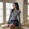 New ArrivalS Open Run Off Shoulder Balletcore Knit Women S Ribbon Top Dancewear