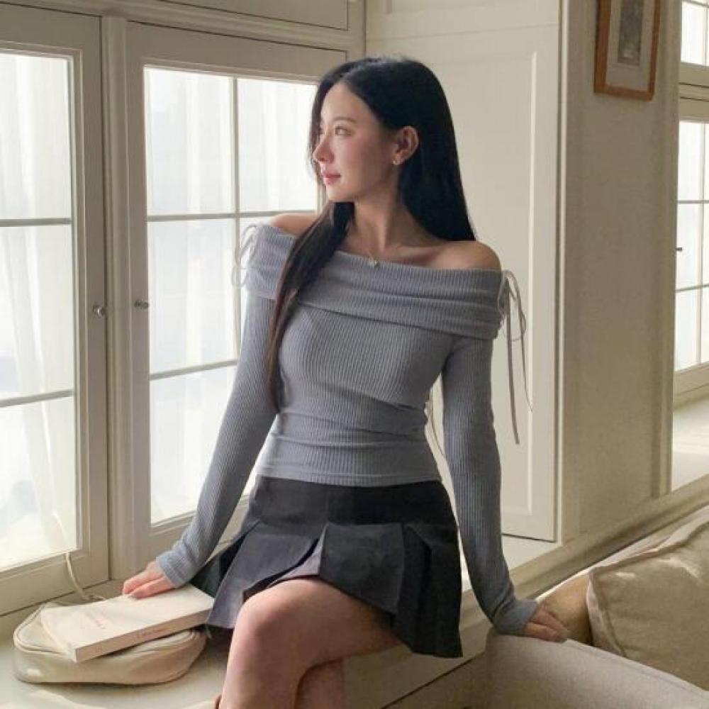 New ArrivalS Open Run Off Shoulder Balletcore Knit Women S Ribbon Top Dancewear