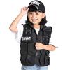 Halloween Costume Cosplay SWAT Vest Hat Costume Police Police Tactical Vest Military Army Cap 2 Piece Set Unisex Barsado Children's Men's (Vest + Hat)