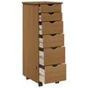 Rolling Cabinet Honey Brown 34 x 39 x 93.5 cm Solid Pine Wood