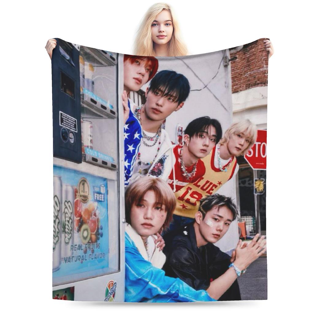 DUH! P1Harmony Kpop Music Album Blanket Fleece Cozy Soft Throw Blankets for Bed Bedding Throws