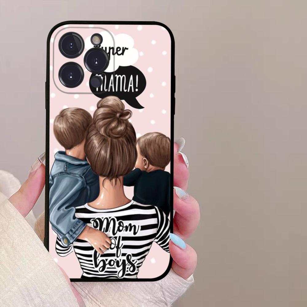 Модный Чехол для Телефона Super Mama Мама Папа для iPhone 15 8 7 6 6S Plus X SE 2020 XR XS 14 11 12 13 Mini Pro Max