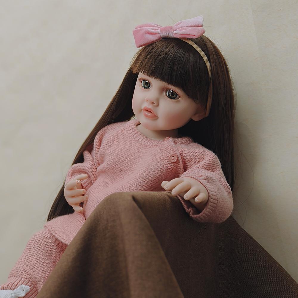 55 см мягкая силиконовая виниловая игрушка для всего тела, кукла Reborn для маленьких девочек, Бетти, реалистичный парик для новорожденного, подарки для детей, игрушки