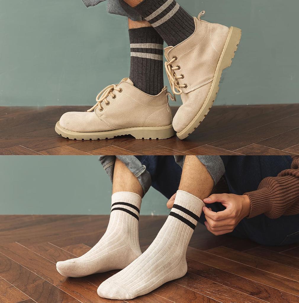 Цветной хлопок 7 пар спортивных повседневных черных зимних носков среднего размера [Tersila] для мужчин, комплект, носки, стильные, носки, мужская обувь, носки, толстые, дышащие,