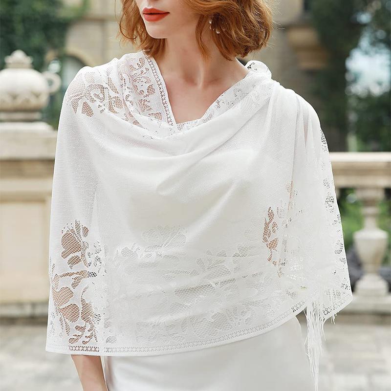 Новый вышитый кружевной шарф шаль цветочная треугольная вуаль шаль для женщин шарф для вечеринки свадебное пончо палантины женские повязки на голову накидки