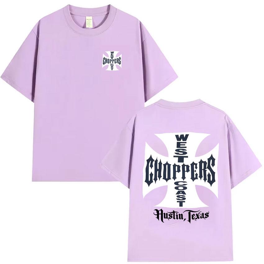 West Coast Choppers Поп-графика Футболка Летняя Высококачественная Футболка Мужская Хлопок Повседневная С коротким рукавом Круглый вырез Y2K Футболка Уличная одежда