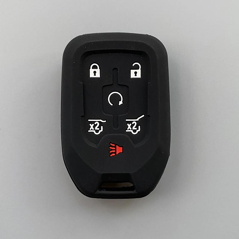 Силиконовый чехол для автомобильного ключа, брелок для Chevrolet Suburban Silverado GMC Terrain Yukon Tahoe Sierra Smart Auto Accessories Key Ring