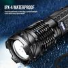 KDULIT High Power LED Zoomable Tactical Torch Built-in Battery USB Rechargeable Strong Light Flashlight Camping Lantern