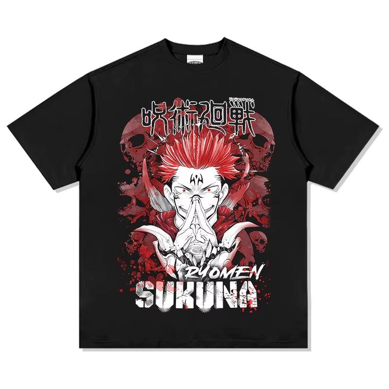 Jujutsu Kaisen Japanese Anime Pure Cotton T-shirt, Unisex Summer Casual Sports Street Style Tee for Anime Fans T-Shirt
