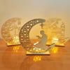 Wooden Moon Star Lights Eid Mubarak Gurbang Muslim Decoration for Home Eid Al Adha Lights