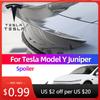 Автомобильная наклейка Для Tesla Model Y Обновленная Y Спойлер Хвостовое крыло с узором из углеродного волокна Joniper Высокопроизводительная P-Версия Автомобильная наклейка