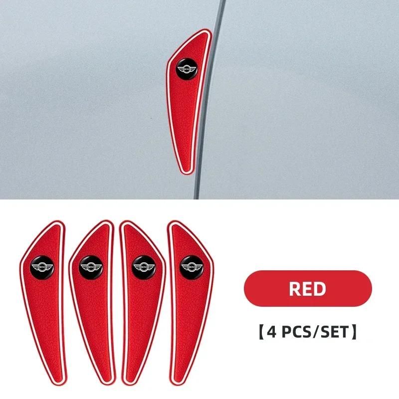 JRNQ3 4pcs Car Logo Bumper Anti-Collision Strip For MINI Cooper One R50 R52 R54 R53 R56 Countryman R60 F55 F56 JCW Accessories